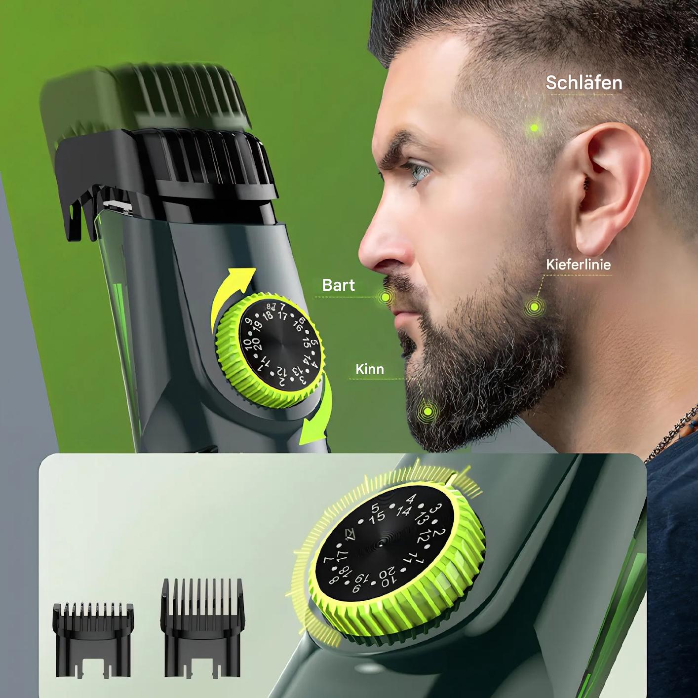 BeardCrafter X7 – Kabelloser Bartschneider mit einstellbarer Länge und USB-Schnellladung