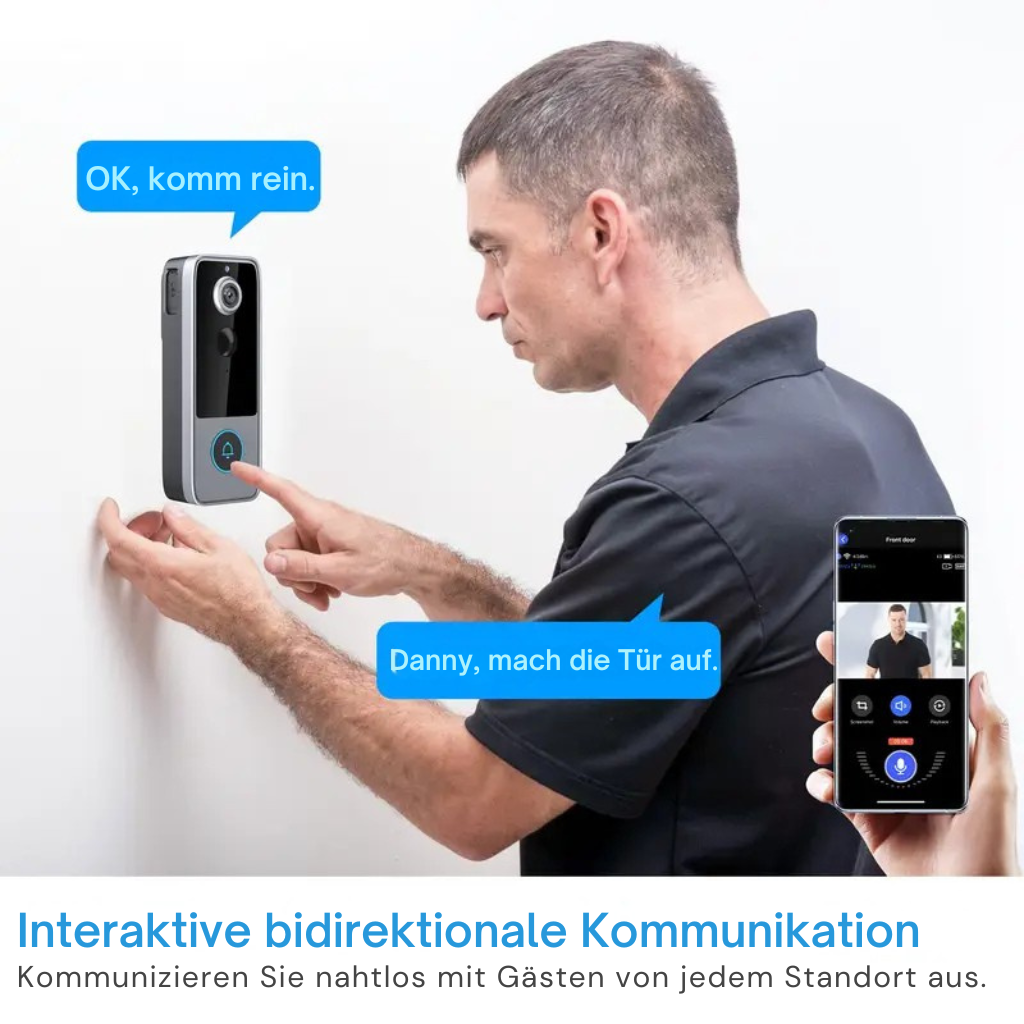 GuardianBell Pro AI Nachtsicht-Türklingel
