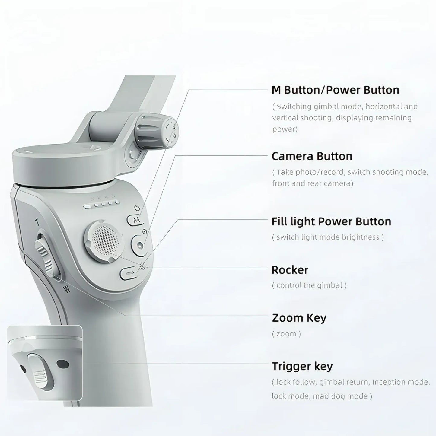 ZenAxis Pro 3-Achsen Smartphone-Gimbal – KI-Tracking & Fülllicht