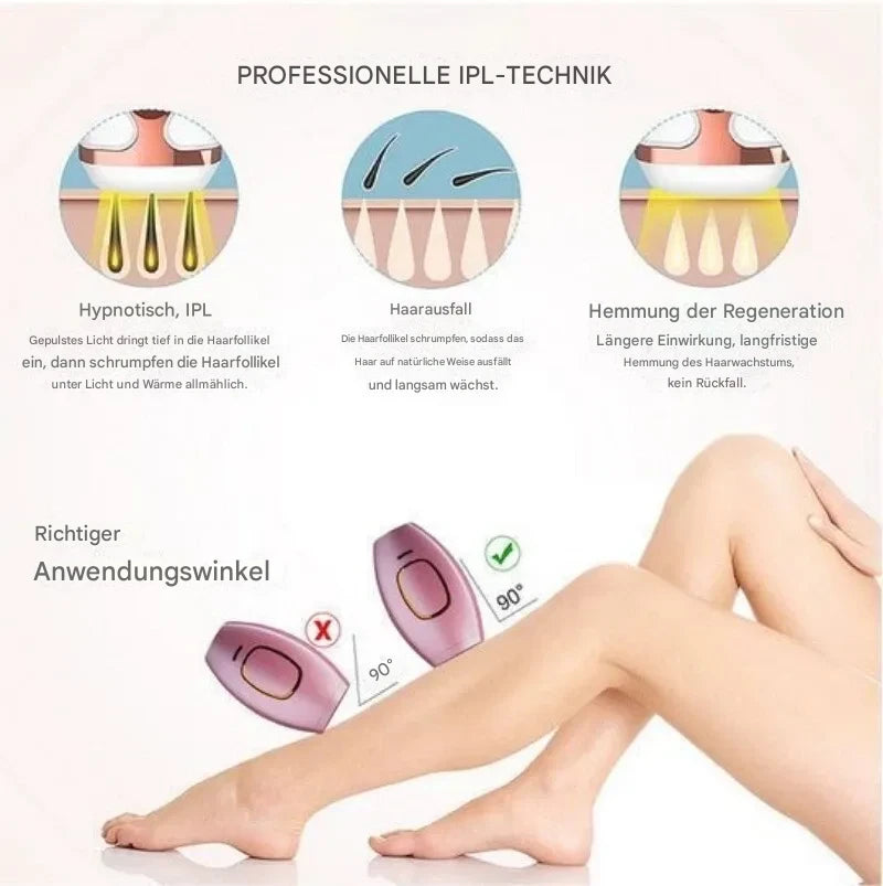 GlowSilk IPL-Haarentfernungshandgerät – Glatte Haut zu Hause